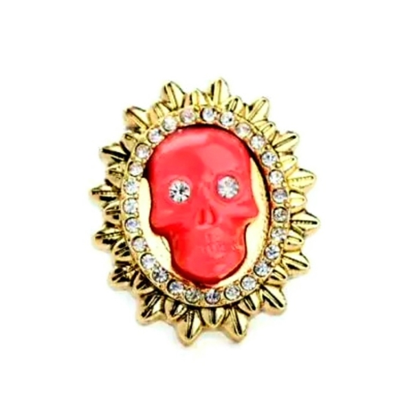 Women size 7 crystal pink skull ring - Picture 8 of 16